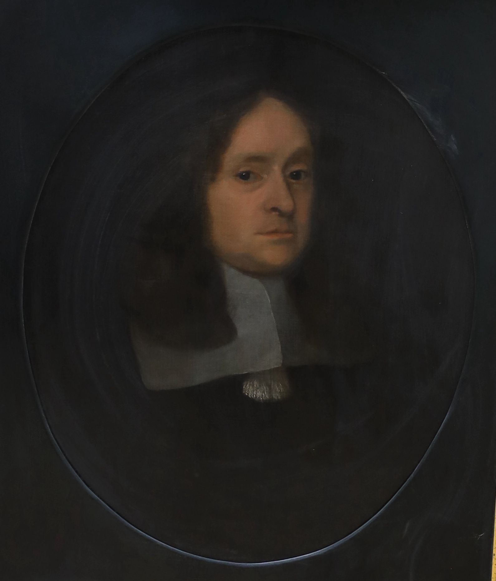 English School, oil on canvas, Portrait of a 17th century gentleman, 70 x 57cm